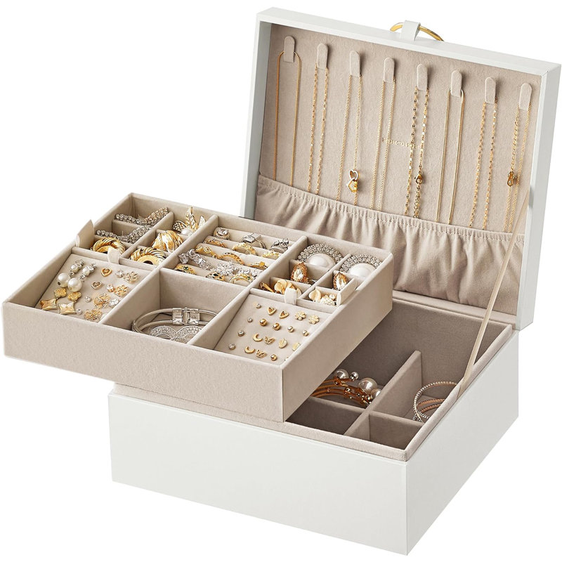 Boîte à bijoux amovible, Blanc