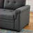 Sectional Sofas: 84'' Dark Gray Linen Reversible Sleeper with Storage Chaise | Dark Gray | Sleeper