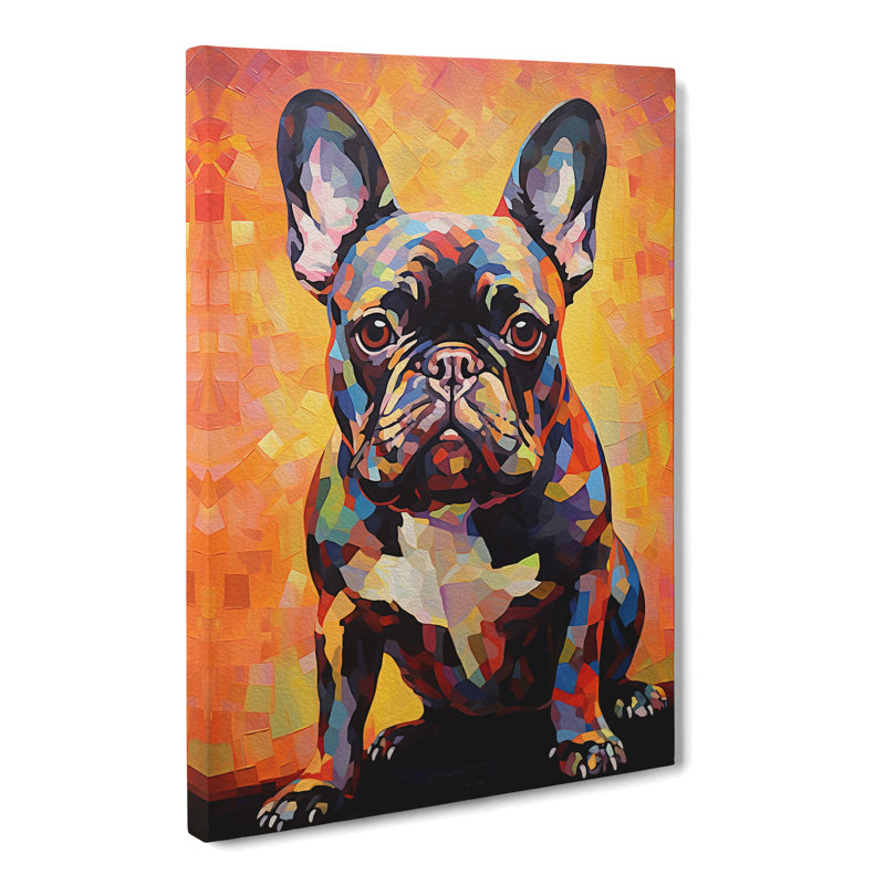French Bulldog Hard Edge No.2 - Wrapped Canvas Print, 50cm H x 35cm W x 3cm D