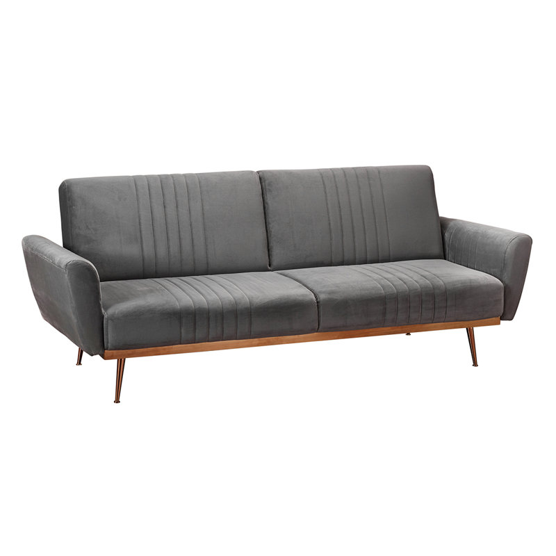 Eldridge 3 Seater Velvet Sleeper, Grey