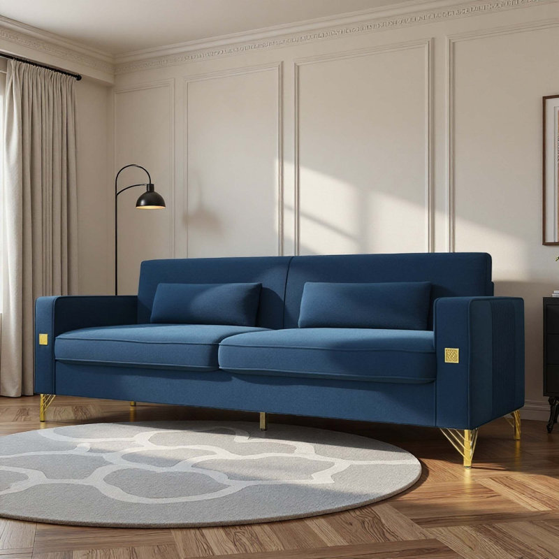 Canapé Modern Luxe, Retro Blue Velvet