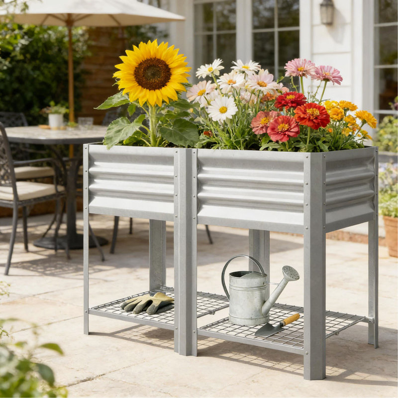 Outdoor Elevated Planter Box,Raised Garden Bed