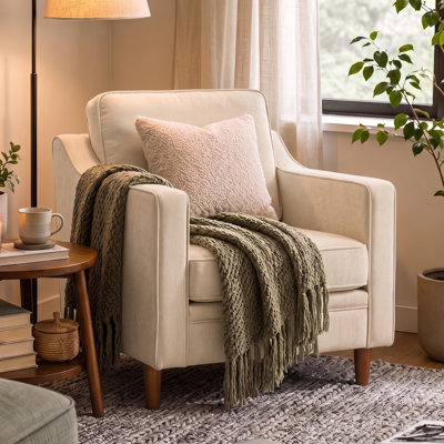 Azriah 32" W Modern Soft Upholstered Chenille Accent Chair