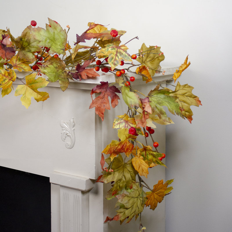 Guirlande de 5 pi x 6 po avec feuilles et baies - Thanksgiving
