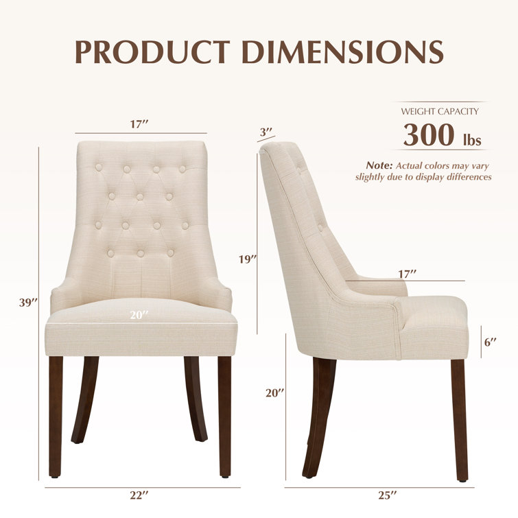 Aalbert Tufted Wing Back Dining Chairs