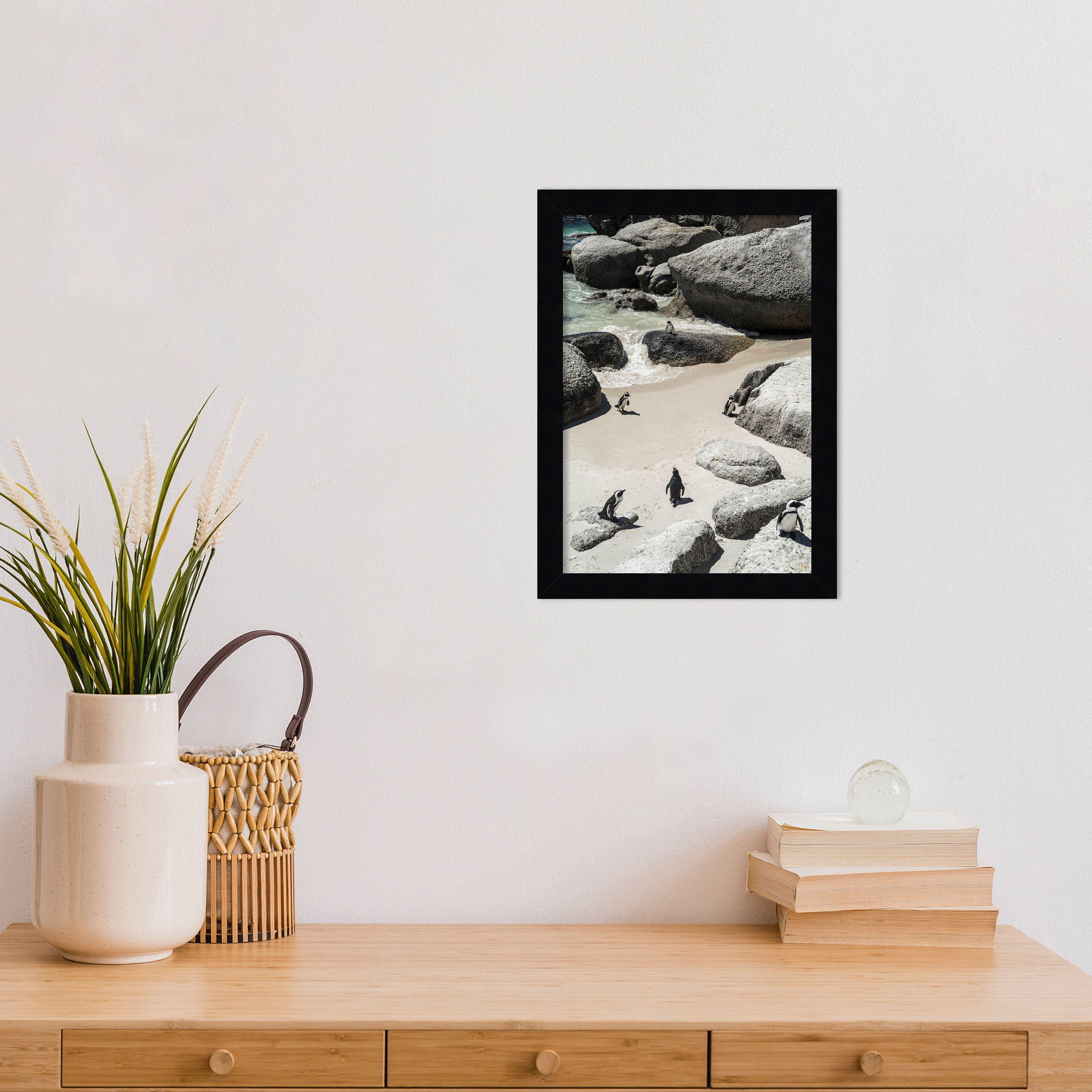 Chilling At the Beach No 2 by Shot by Clint Wood Framed Wall Art Print, 13" H x 10" W, Black