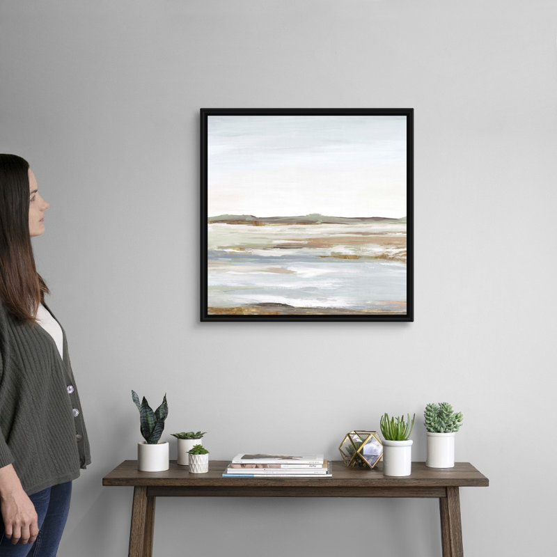 «Vastness I» par Eva Watts - reproduction d'art, H 26 po x l 26 po, Toile avec cadre photo, Noir