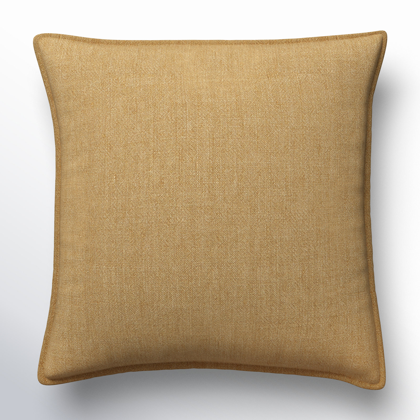 Burbank Linen Throw Pillow, Polyester/Polyfill, 22" x 22", Tan
