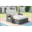 PE Wicker Rattan Double Chaise Lounge, 2-Person Reclining Daybed with Adjustable Back and Cushions, Free Furniture Protection Cover, White-392017086