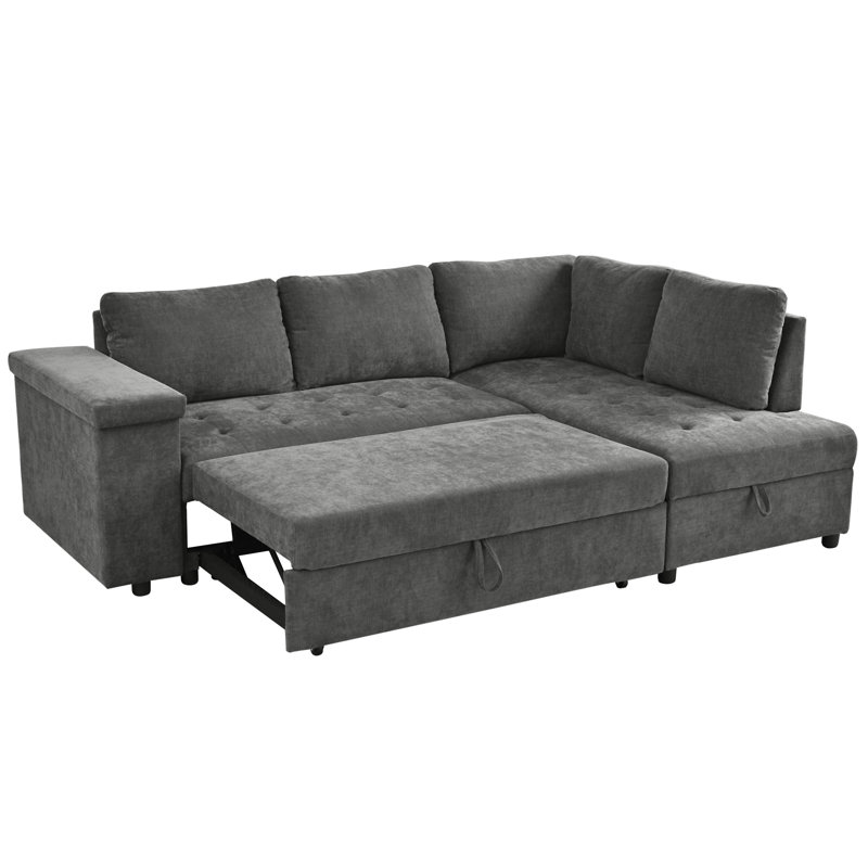 Canapé en L de 91,5 po avec lit escamotable et canapé-lit modulaire avec rangement caché Mirod