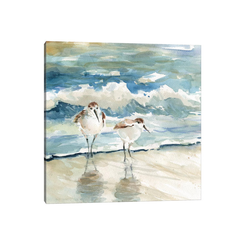 Beach Birds by Carol Robinson - Painting on Canvas, No Frame, 66.04 cm H x 66.04 cm W x 1.91 cm D