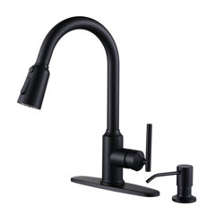 WOWOW Pull Out Kitchen Faucet with Soap Dispenser