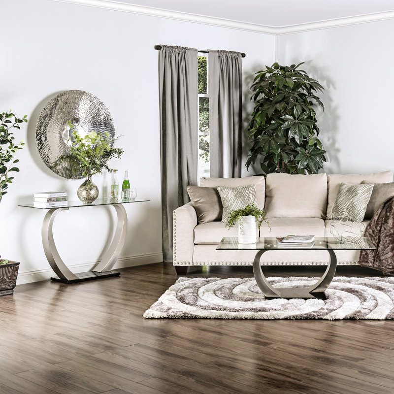 Natalia 48'' Glass Top Console Table