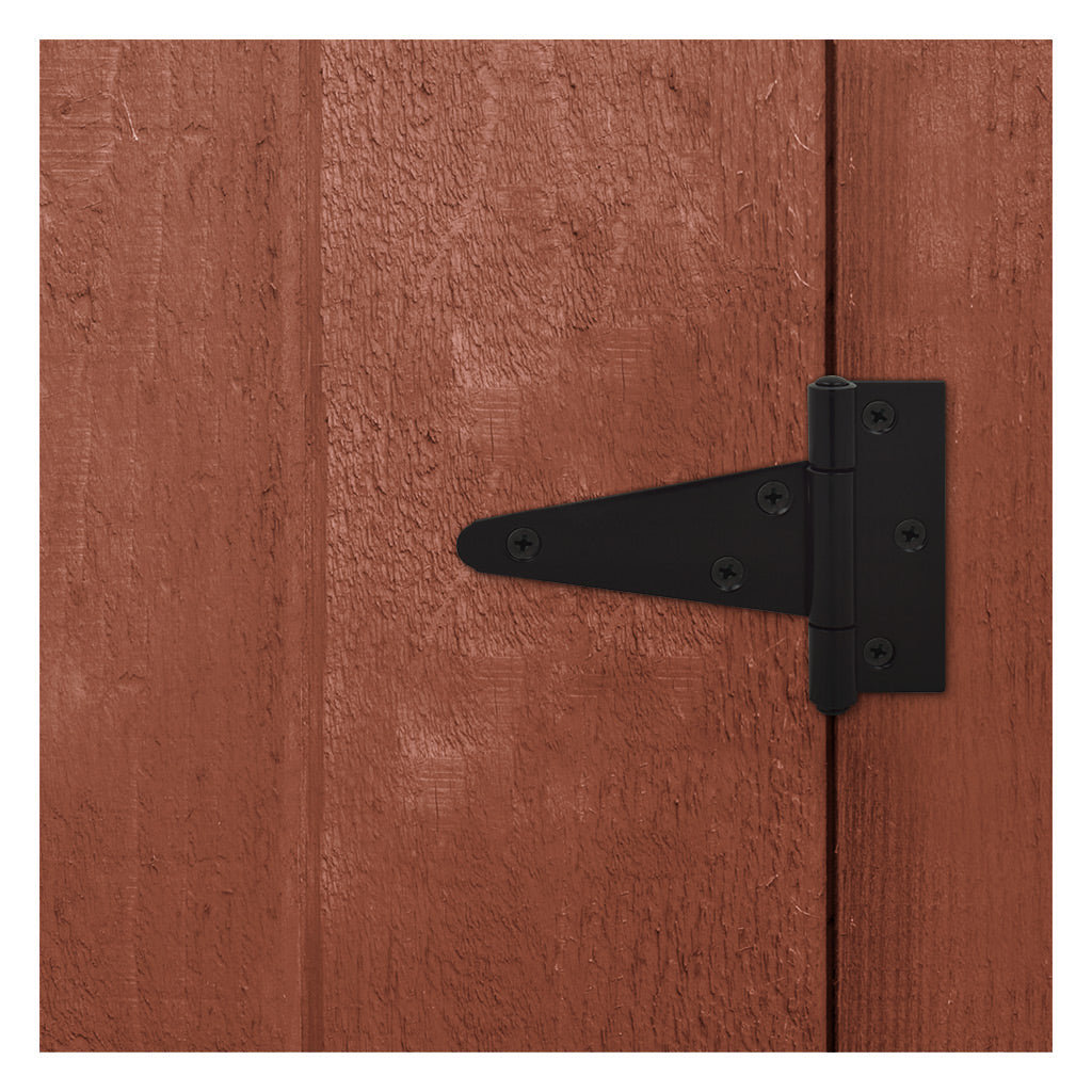 T Strap Hinge Barn Shed Gate Cabinet Door Iron Rustproof, Black, 4" (Set of 6) Nuk3y