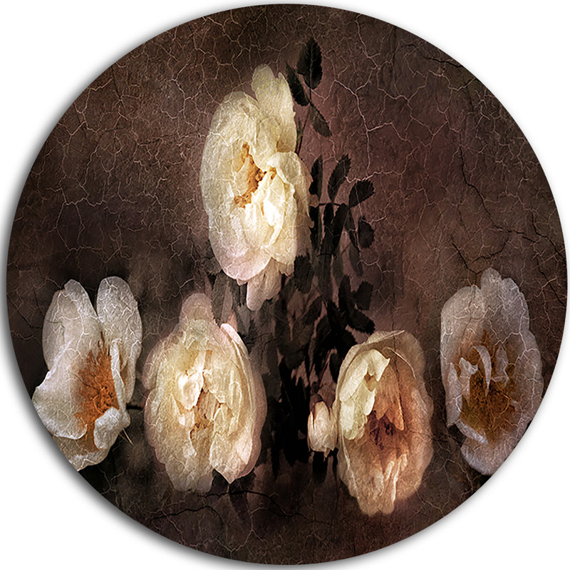 «Wild Roses in Old Peinture Style», impression sur métal, H 23 po x l 23 po x P 1 po