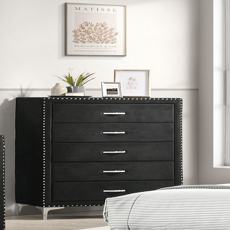 Meuble de chambre 1 pièce à cinq tiroirs Glam Style