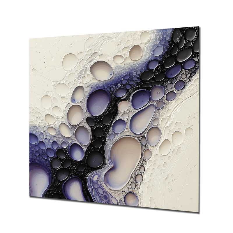 Rythme bruine de lavande liquide Dreams I - goutte à goutte, reproduction d'art sur métal, H 16 po x l 16 po