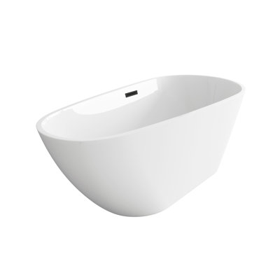 59 Inch Bathtub in Glossy White with Trim