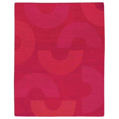 C Me Crimson Geometric Indoor Rug