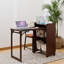 Bureau d'ordinateur pliable en bambou avec armoire de rangement cachée et prises de courant-775576768