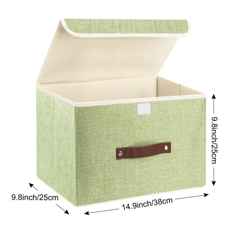 Ebern Designs Polyester Decorative Bin, Green