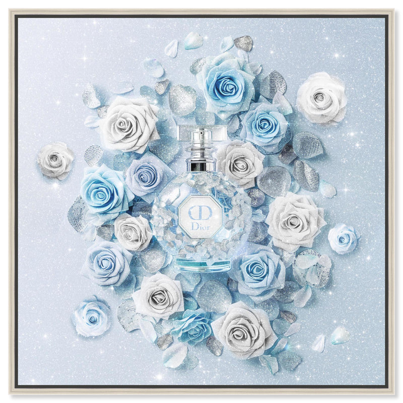 Sparkling Floral Perfume II Canvas by Art Remedy, 13" H x 13" W, Black, Floater Frame