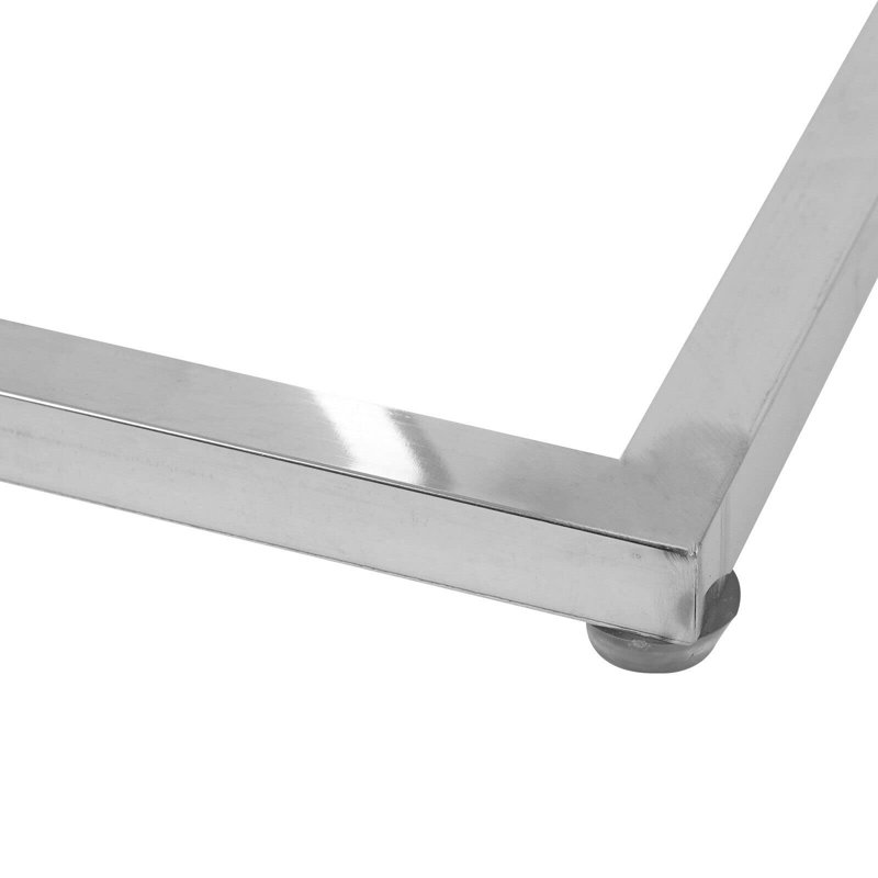 High Gloss White Side Table - C Table Coffee Table - Bed Side Table - Snack Table - Under Sofa Table - End Tables Living Room Chrome Metallic Frame (40D x 30W x 66H)