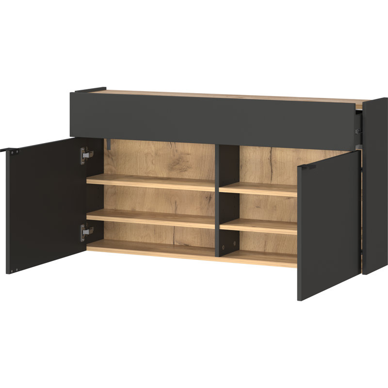 Akio 10 Pair Shoe Storage Cabinet, Graphite