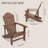 Adirondack Chair, Outdoor Oversized Patio Chair Fire Pits Chair,Brown-2076355644