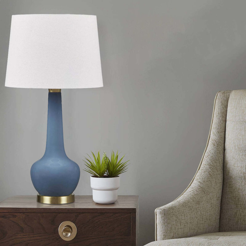 Ceramic Genie Table Lamp, Blue/Gold