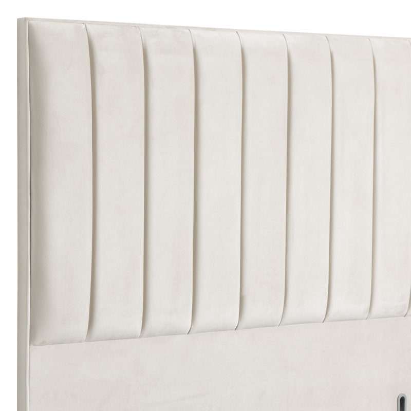 Upholstered Headboard, Super King (6'), Cream, Velvet