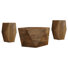Ensemble de tables basses et de tables de bout en bois massif 3 pièces Shen Naturel