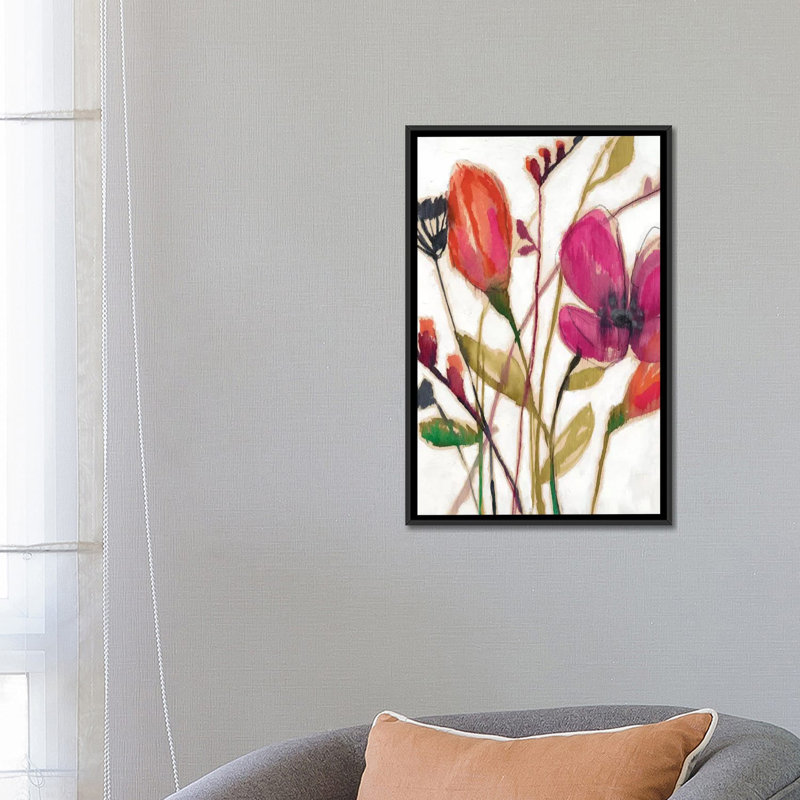 « vif arrangement i », reproduction sur toile, H 48 po x l 32 po x P 1,5 po, Toile avec cadre noir, Pas de tapis