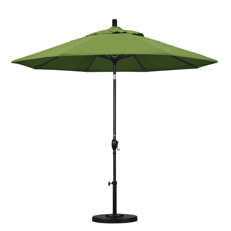 Parasol de marché 9 pi Iuka, Spectre coriandre Sunbrella tissage uni, 225