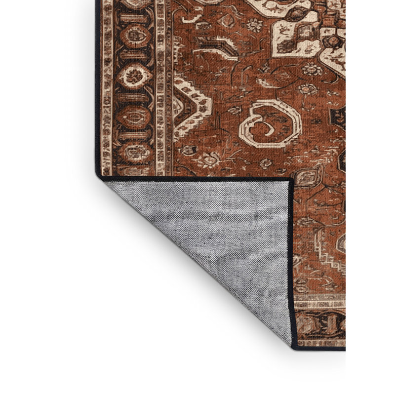 Tapis brun lavable à la machine, Round 7'
