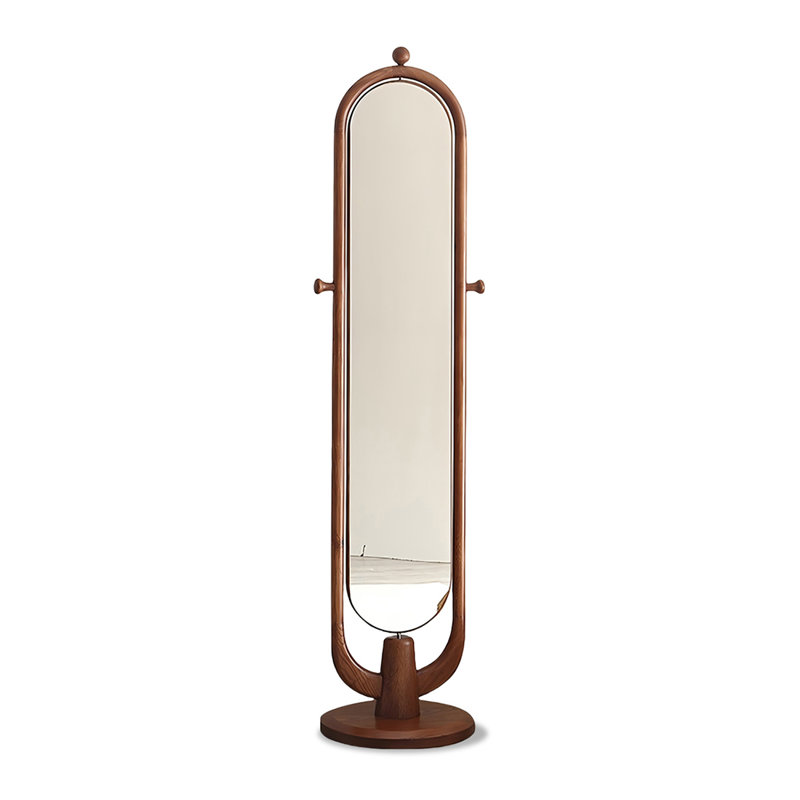 Oval Solid Wood Full Length Mirror