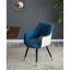 Ensemble de 2 chaises d'appoint bleues pour chambre à coucher, avec structure et siège bicolore - 59 x 59 x 86 cm, pieds en fer, rembourrage en mousse confortable