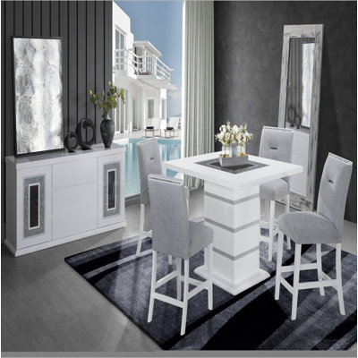 Ensemble de table de bar et tabouret de bar blanc ARIYA