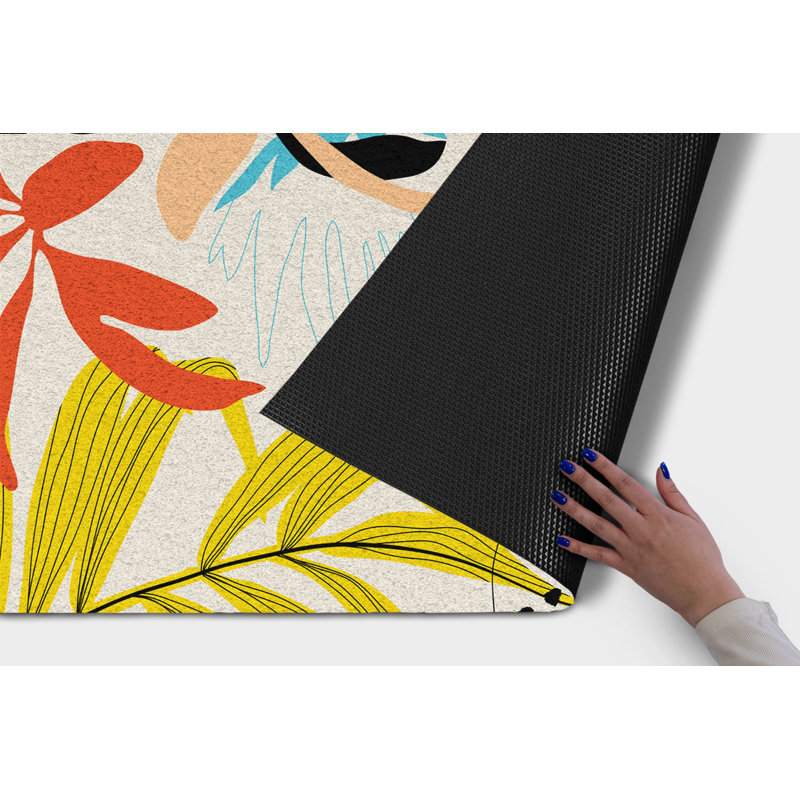 Non-Slip Floral Outdoor Doormat