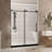 Frameless Shower Door 56-60 "W X 76" H, 1/4 "(6 Mm) Clear Tempered Glass, Explosion Proof Film, Stainless Steel Handle, Matte Black-123210141