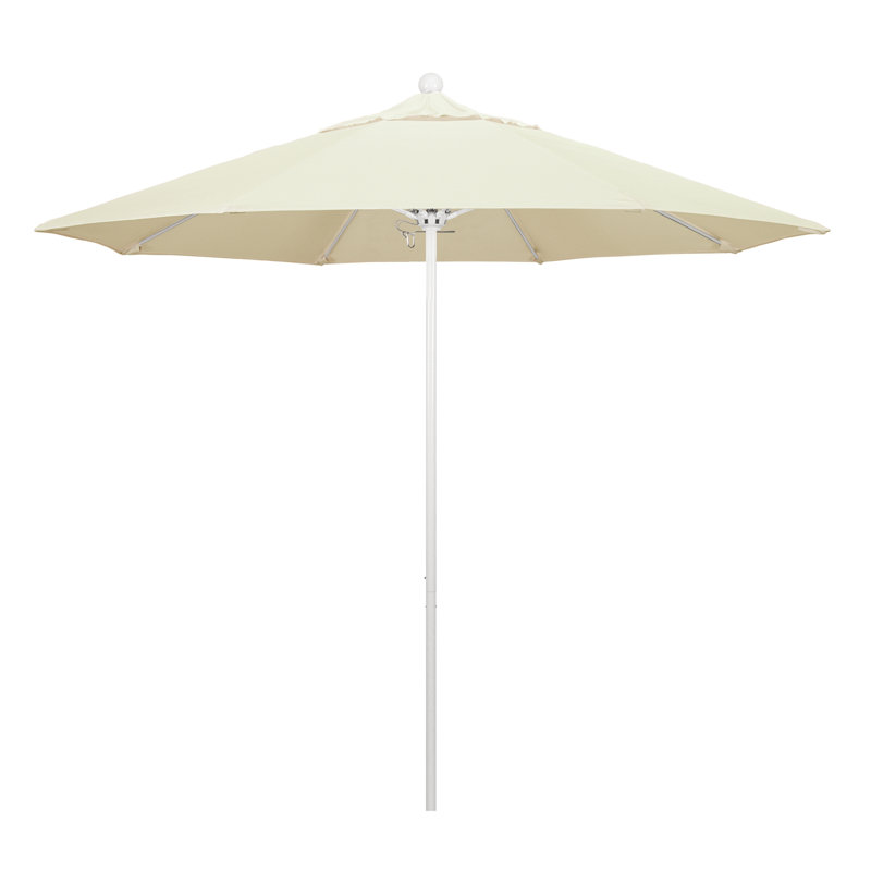 Parasol de marché 9 pi Maria, Toile Sunbrella® naturel, Blanc