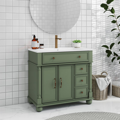 Lavabo de salle de bain 35,6 "Mid-Century avec base romaine