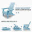Oversized Folding Adirondack Chair, High-Back Textured Plastic Outdoor Patio Chairs with 400 lb Weight Capacity, Weatherproof & Fade-Resistant for Lawn, Garden, Deck, or Camping, Blue-64858598
