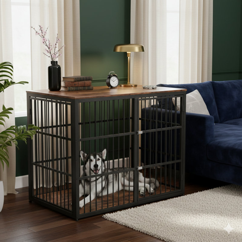 Meuble de rangement pour chien de 48 po avec 3 portes XXL