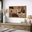 «Neutral Brown», motif géométrique abstrait, images de salon, impression sur toile encadrée-126545698-126545699