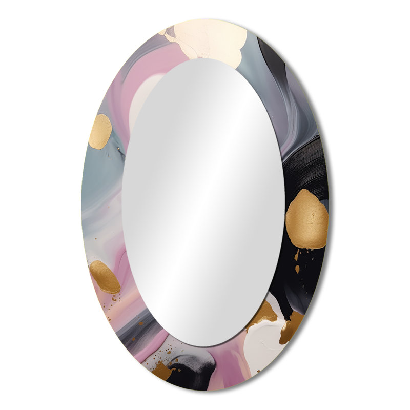Miroir mural rose et doré Mysterious Marble IV, 36 po x 24 po