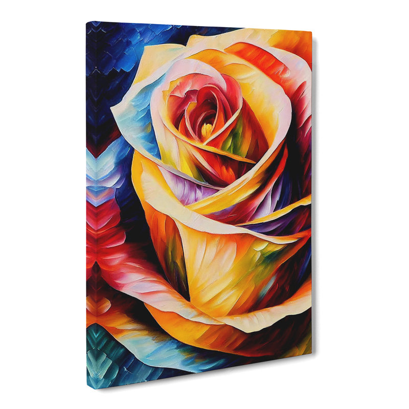 Tobia Rose Flower Painted Vol.1 - Wrapped Canvas Print, 76cm H x 50cm W x 3cm D