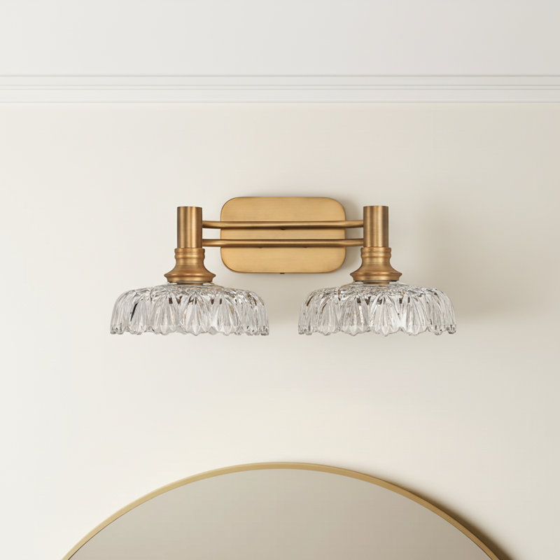 Luminaire de salle de bain de 21,06 pouces, luminaire de meuble-lavabo à finition cuivre, certifié UL, Clear