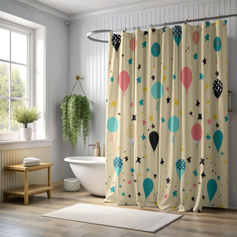 Party Fun - Premium Shower Curtain, H 74 po x l 71 po