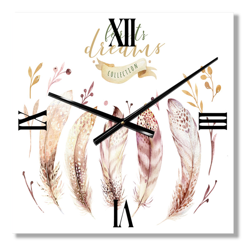 Horloge murale Vibrant Feathers, Grand